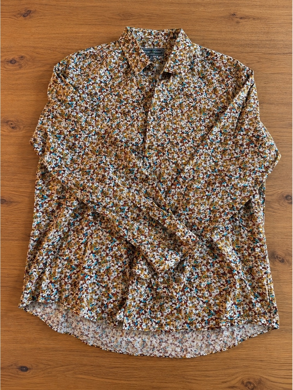 Paisley & Gray Slim Fit Men's Button Up Shirt XL Floral Print